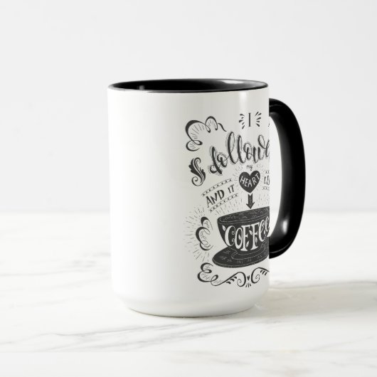 私の後を追ハートとそれが私をコーヒーに導いた マグカップ (正面右)