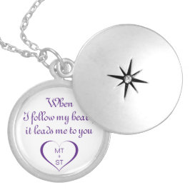 私の後を追ハートラブネックレパーソナライズされたース シルバープレートネックレス