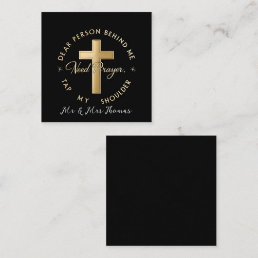 私の後親愛ろの人:必要な祈りの言葉タップ私の肩 スクエア名刺 (正面/裏面)