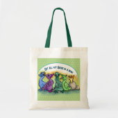 私の得アヒルが列に並ぶ トートバッグ (正面)