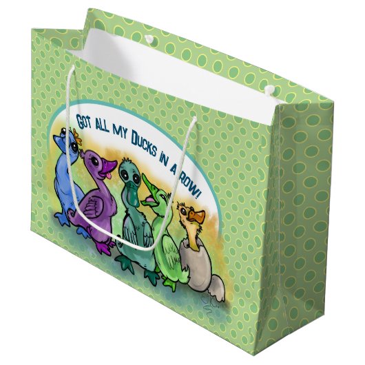 私の得アヒルは行の大きな抱き枕 ラージペーパーバッグ (正面アングル)