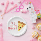私の得ハートのピザかわいいピザパン ペーパープレート (パーティー)