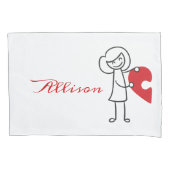 私の得ハートの断片 – 彼と彼女 枕カバー (正面左)