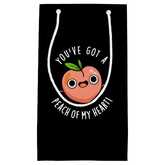 私の得ハートの桃を持っているプンダークBG スモールペーパーバッグ (正面)