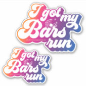 私の得バー走 – ピンクのビニールステッカー シール (正面)