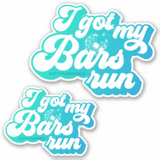 私の得バー走- Blue Vinyl Sticker シール (正面)