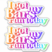 私の得バー走- Rainbow Vinyl Stickers シール (正面)
