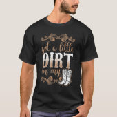 私の得ブーツの小さな汚れおもしろい田舎娘 Tシャツ (正面)