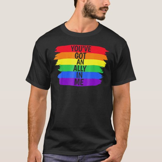 私の得中に同盟国を持つLgbtqia同盟国を持得つ同盟国 Tシャツ (正面)
