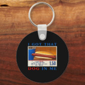 私の得中の犬はおもしろい7月4日のホットドッグコンボ キーホルダー (正面)