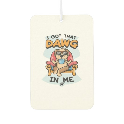 私の得中の犬はクラシックTシャツ(6) カーエアーフレッシュナー (正面)