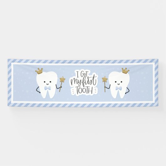 私の得最初の歯のパーティー装飾。 横断幕 (横)