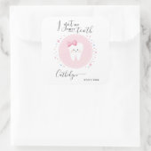 私の得最初の歯のベビーガールの歯の日付 スクエアシール (バッグ)