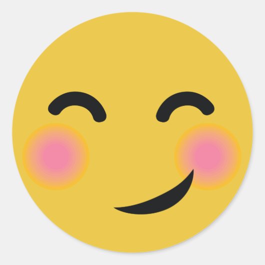 私の得顔文字を赤面 ラウンドシール (正面)