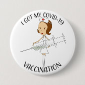 私の得Covid-19ワクチン接種 缶バッジ (正面)