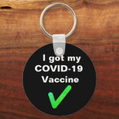 私の得COVID-19ワクチン。ボタン キーホルダー (正面)