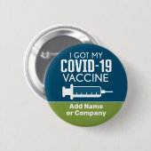私の得Covid-19ワクチン – 会社名の追加 缶バッジ (正面&裏面)