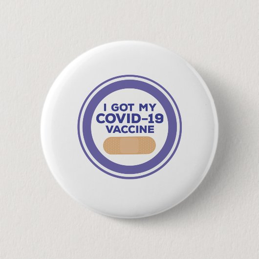 私の得Covid-19ワクチン 缶バッジ (正面)