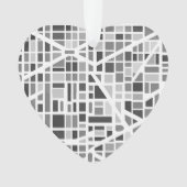 私の心が住む郵便番号のモダン都市地図 オーナメント (正面)