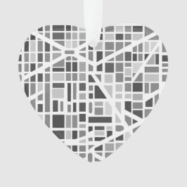 私の心が住む郵便番号のモダン都市地図 オーナメント