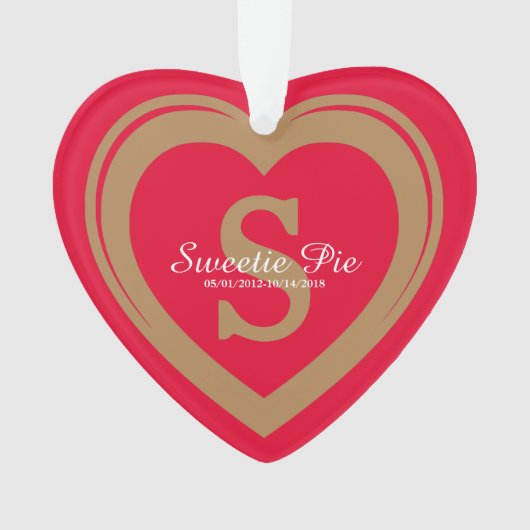 私の心に永遠に 赤いメモリアルオーナメント オーナメント (正面)