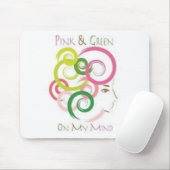 私の心のピンクそして緑 マウスパッド (マウス)