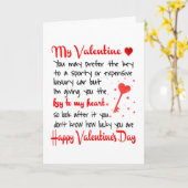 私の心の鍵 バレンタインデーの贈り物 カード (黄色い花)