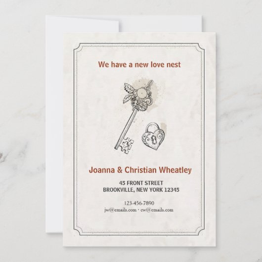 私の心の鍵 新しい家のご案内 案内状 (正面)