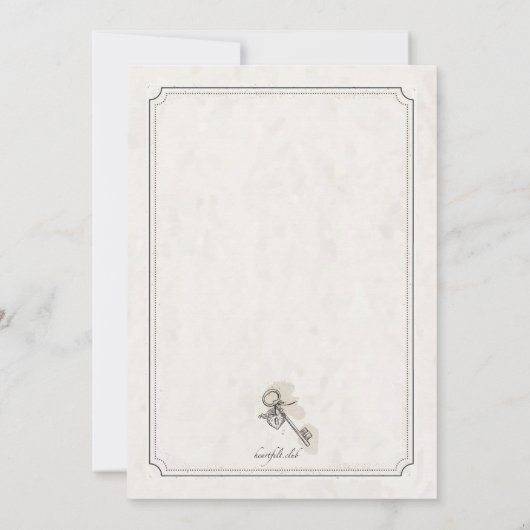 私の心の鍵 新しい家の発表 案内状 (裏面)