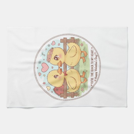 私の心の鳴き声よ、あなたは2羽のアヒルの愛 キッチンタオル (横)