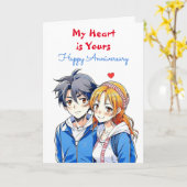 私の心はあなたのもの | アニメ ハッピーアニバーサリー カード (黄色い花)