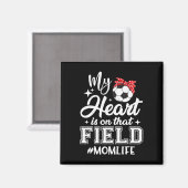 私の心はフィールドにあります サッカーママ 母の日 マグネット (正面/裏面)