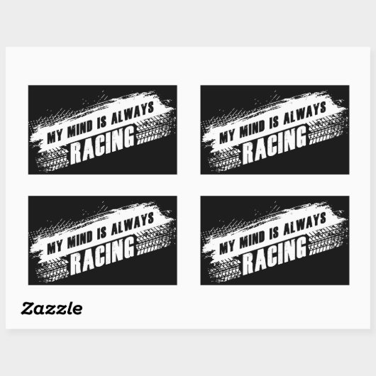 私の心は常に男性と女性の車の恋人をレース 長方形シール (シート)