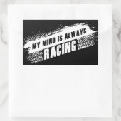 私の心は常に男性と女性の車の恋人をレース 長方形シール (バッグ)