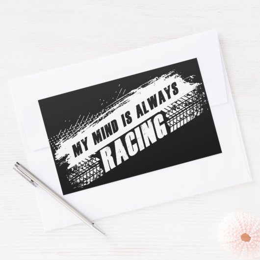 私の心は常に男性と女性の車の恋人をレース 長方形シール (封筒)