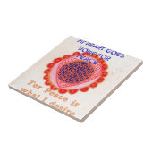 「私の心は平和を求めて帰郷する」アートプリント タイル (側面)