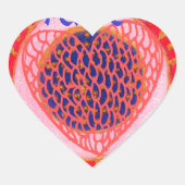 「私の心は平和を求めて帰郷する」アートプリント ハートシール (正面)