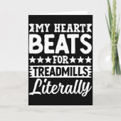 私の心は文字通りトレッドミルにときめく  ワークアウトが好き カード (正面)