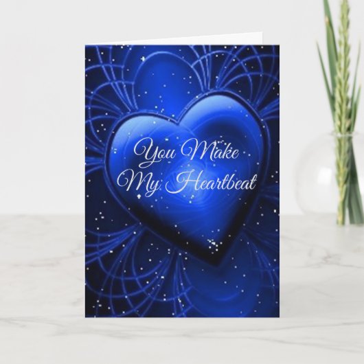 私の心は**あなたのために高鳴っている!" ラブカード カード (正面)