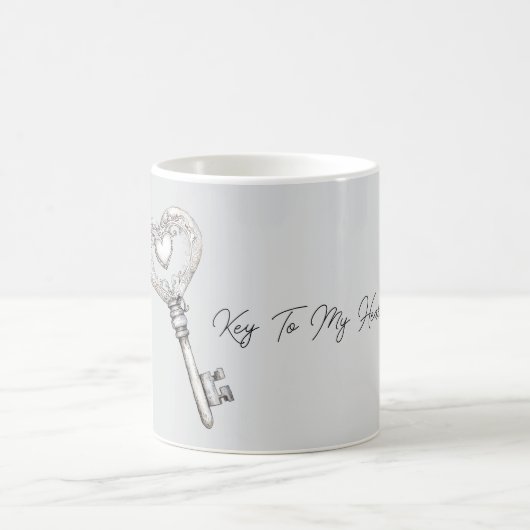 私の心への銀の鍵 コーヒーマグカップ (中央)