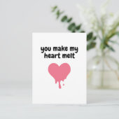 私の心を溶かす | かわいいラブ ピンク 溶ける ポストカード (スタンド正面)