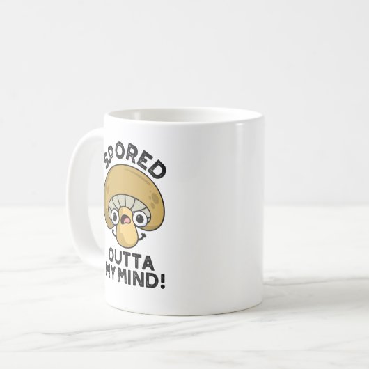 私の心を甘やかしおもしろいたキノコのパン コーヒーマグカップ (正面左)