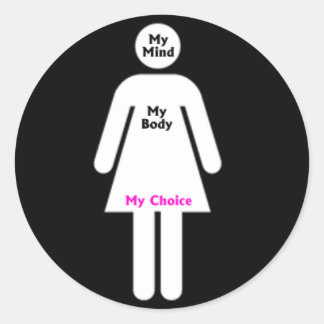 私の心、私の体、私の選択。Pro選択ステッカー ラウンドシール