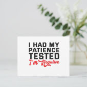 私の忍耐力は限界だった 結果は陰性 ポストカード (スタンド正面)