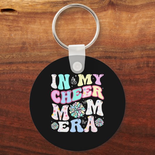 私の応援ママエラおもしろいチアリーティング母ダ キーホルダー (正面)