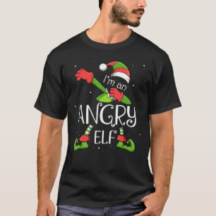 私の怒ったエルフはサンタクロースをダッブしている Xmas ファミリー C Tシャツ