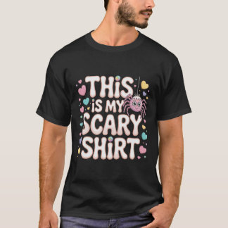 私の怖いTシャツ ハロウィン クモ 楽しい Tシャツ