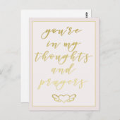 私の思いと祈りと共に - 優雅なピンクとゴールド ポストカード (正面/裏面)