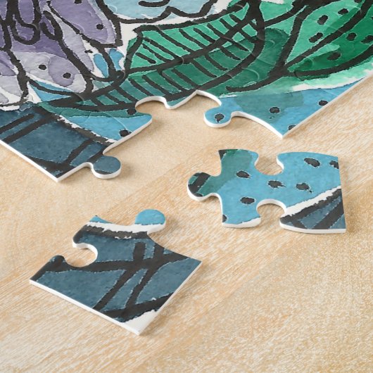 私の思お気に入りのい出はおばあちゃんの花と ジグソーパズル (側面)