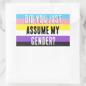 私の性別を引き受けた？ 長方形シール (バッグ)